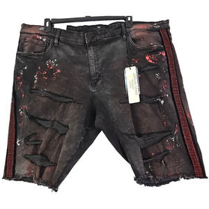Jordan Craig ~Men's Size 44~ Black Legacy Edition Distressed Jeans Shorts NWT.